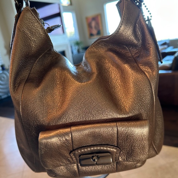 Coach Metallic Bronze Leather Kristin Hobo Shoulder Bag 14783 - Picture 2 of 11